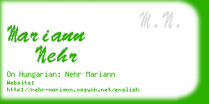 mariann nehr business card